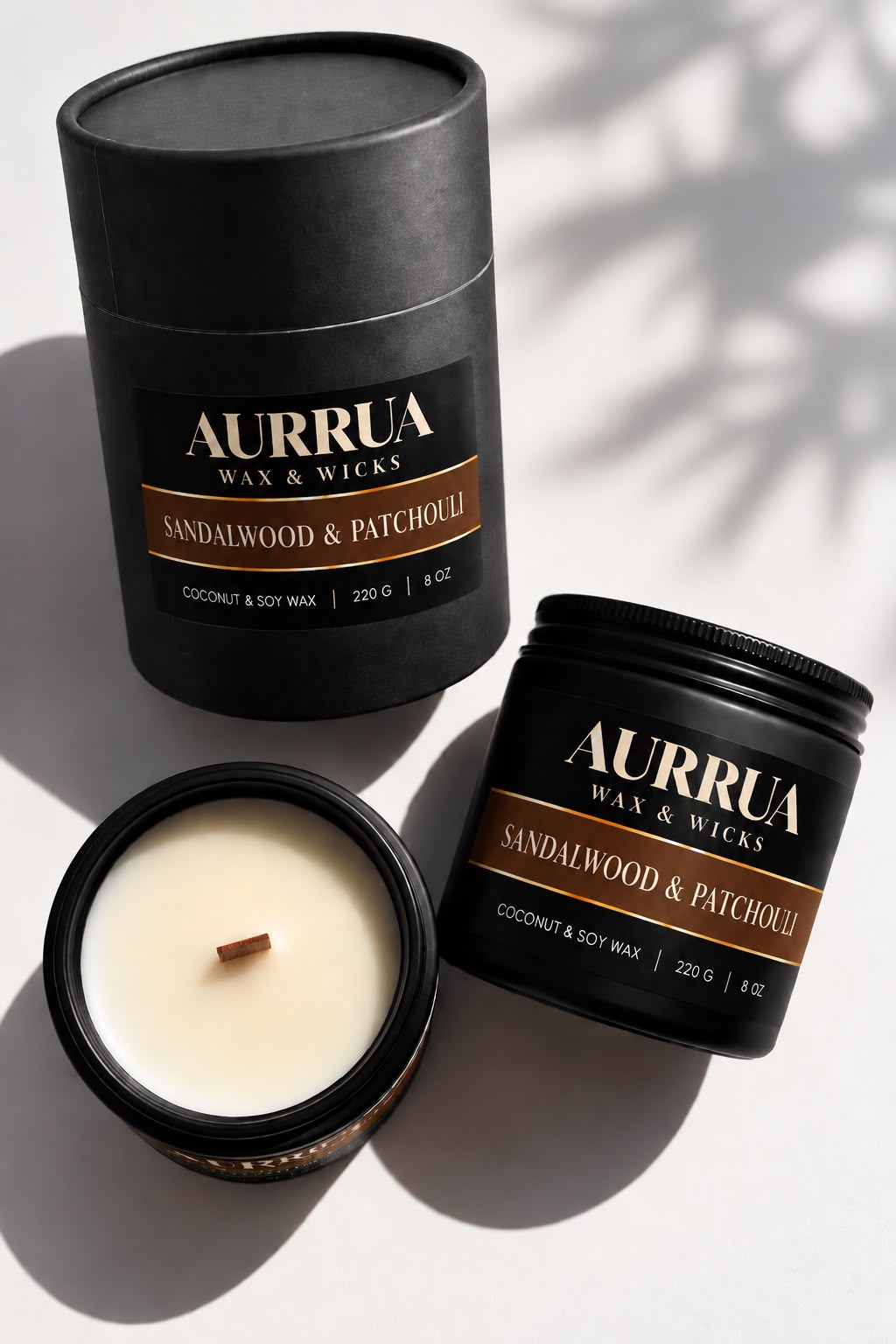 AURRUA Sandalwood & Patchouli – Signature Scented Candle