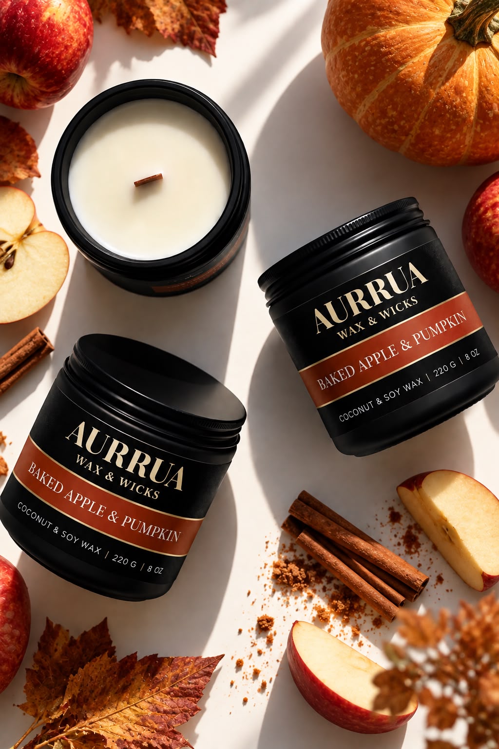AURRUA Baked Apple & Pumpkin – Signature Scented Candle