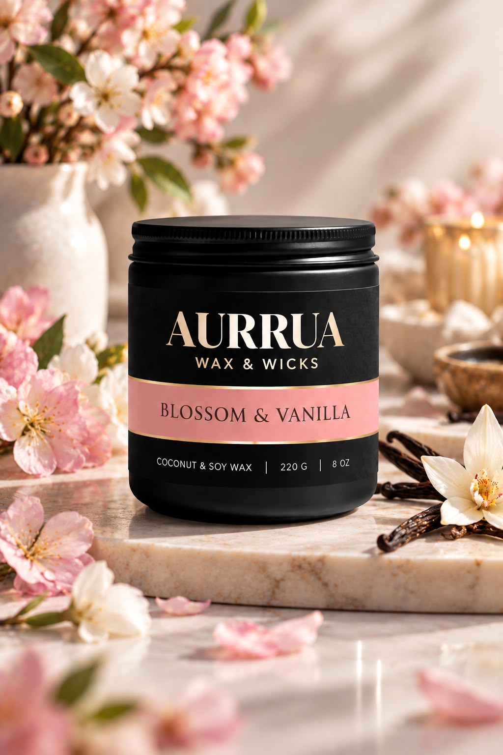 AURRUA Blossom & Vanilla – Signature Scented Candle