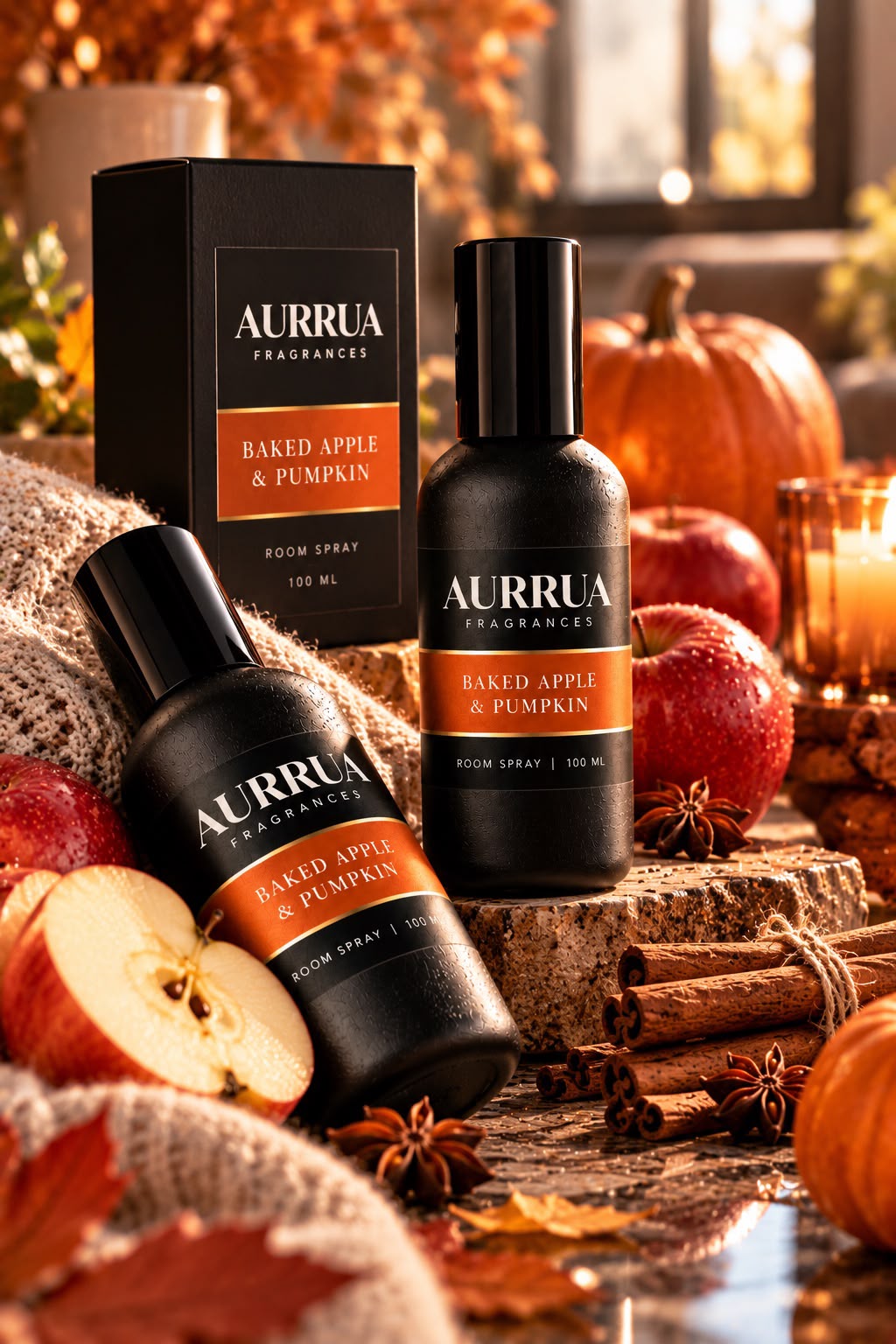 AURRUA Baked Apple & Pumpkin – Luxury Room Fragrance