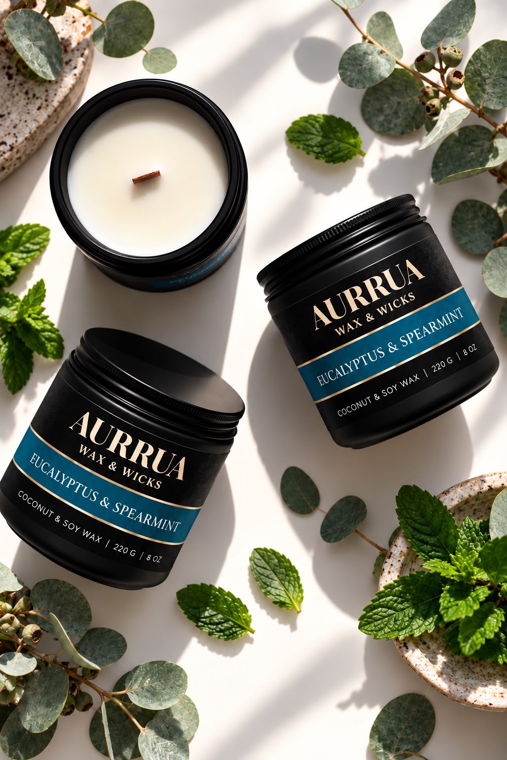 AURRUA Eucalyptus & Spearmint – Signature Scented Candle